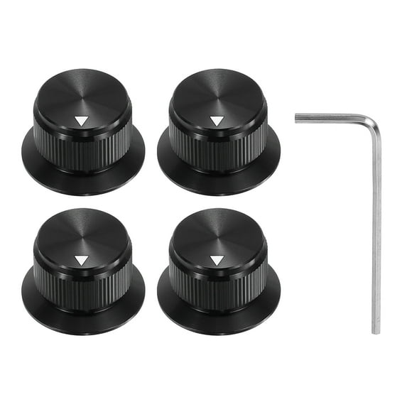 Aluminium Potentiometer Knobs Volume Tone Control Top Hat Knob for Guitar Instruments Black 4