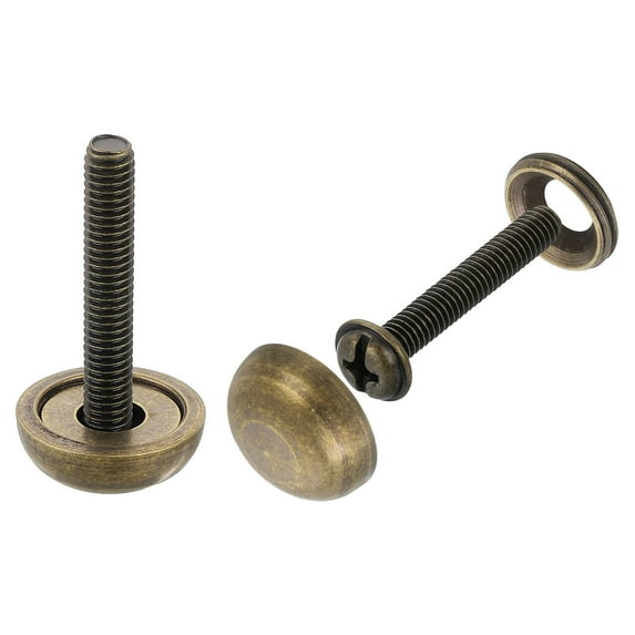 Uxcell 4Pcs Brass Decorative Screws with Caps, 15 mm Mirror Screws Cap Cover Nails Fasteners for Decorative Furniture