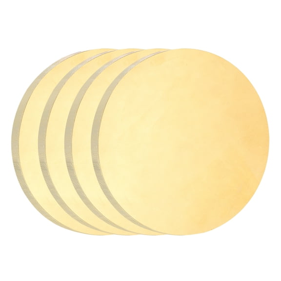 Uxcell 4Pcs Brass Round Plate, 0.1"(2.5mm) Thick 1"(25mm) Dia H65 Brass Round Disc Blank Round Metal Sheet Copper Circle Disc for Metal Stamping DIY Crafts