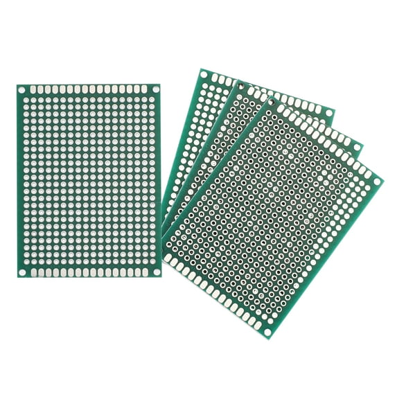 Uxcell 4Pcs Breadboard Solderable 70mm x 50mm Green Circuit PCB Board Double Sided Tin-Plated PCB Prototype Board for Electronics Prototyping, DIY Circuits Projects