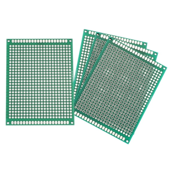 Uxcell 4Pcs Breadboard Solderable 80mm x 60mm Green Circuit PCB Board Double Sided Tin-Plated PCB Prototype Board for Electronics Prototyping, DIY Circuits Projects