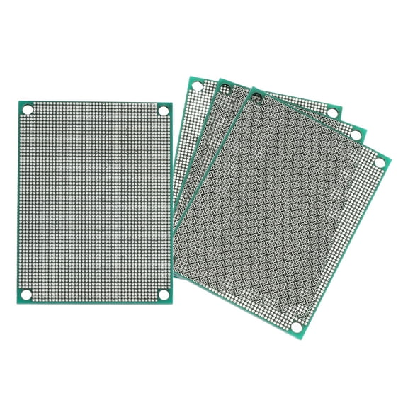 Uxcell 4Pcs Breadboard Solderable 80mm x 60mm Green Circuit PCB Boards Double Sided Tin-Plated PCB Prototype Boards for Electronics Prototyping, DIY Circuits Projects