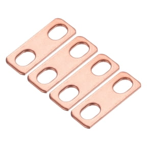 Uxcell 4Pcs Bus Bar Connector Pitch Row 0.8" Red Copper Flat Bus Bar for LiFePO4 Cells Lithium Battery Busbar Connector Red Copper