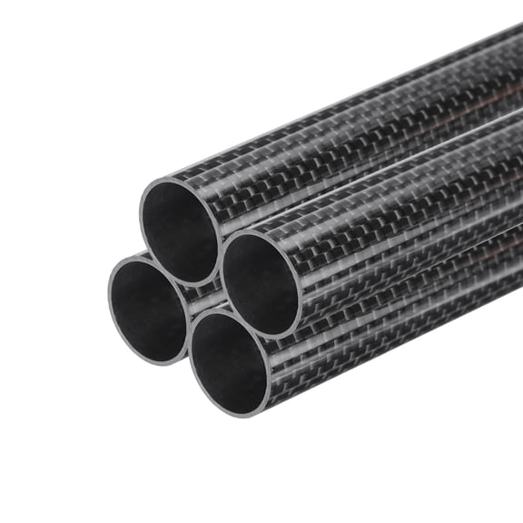 Uxcell 4Pcs Carbon Fiber Tubes 18 x 20 x 330mm Glossy Surface Rod 3K Roll Wrapped Round Tubing for RC Airplane
