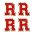 thumbnail image 1 of Uxcell 4Pcs Chenille Letter Patches Iron on Letter Patches Red R Alphabet Decorative Repair Embroidered Patches, 1 of 6
