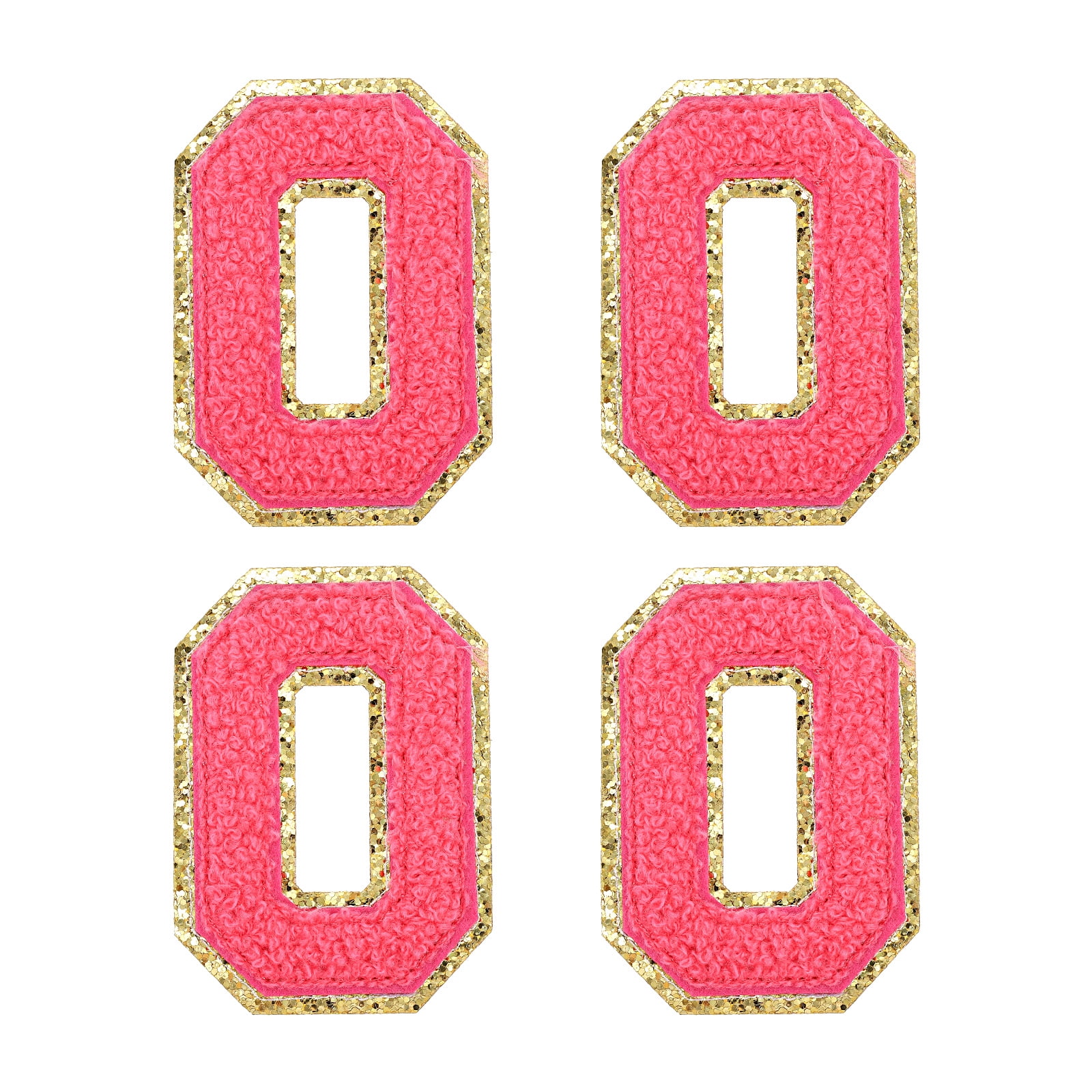 MECCANIXITY Chenille Letter Patches - 3.1" Embroidered Alphabet 'B', Iron-On Or Sew-On, Pink, Pack Of 6