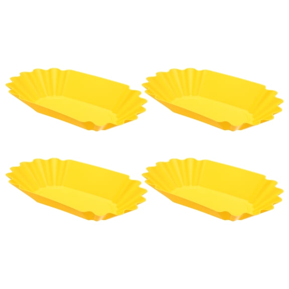 Uxcell 4Pcs Coffee Beans Sample Tray, 450g Coffee Beans Display Dish Reusable Plastic Sample Weighing Tray Storage Container for Home Cafe Exhibition Weighing and Displaying, Yellow