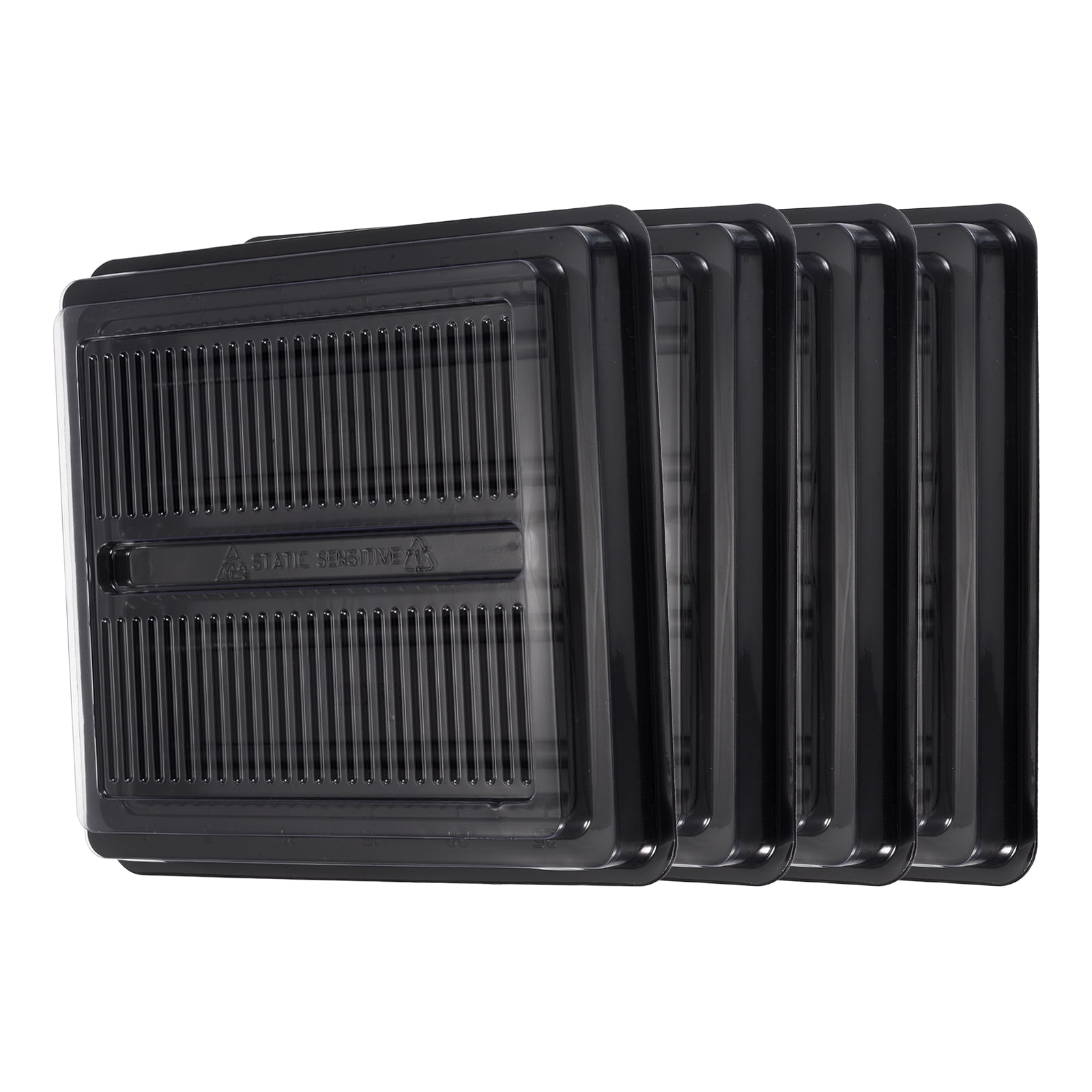 Uxcell 4Pcs DIMM Desktop DRR4/DDR5 Memory RAM Module Package Tray with Cover - Plastic Clamshell Antistatic Tray Transparent Packaging Container for Desktop