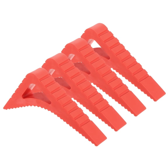 Uxcell 4Pcs Door Stopper, 0.83" Non-Scratching Stackable Rubber Door Stopper Wedge for Floor Window Door Gaps, Red