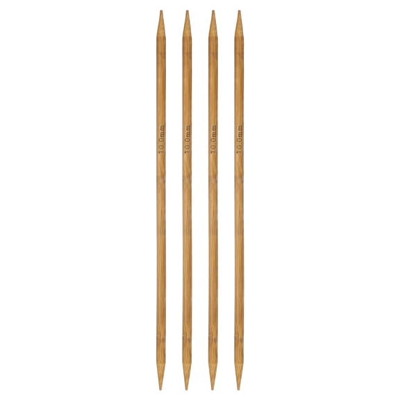 Uxcell 4Pcs Double Pointed Knitting Needles Size US 15 (10mm) 16" Long Carbonized Bamboo Straight Knitting Needles for Beginners Handmade Creative DIY Craft Yarn Projects