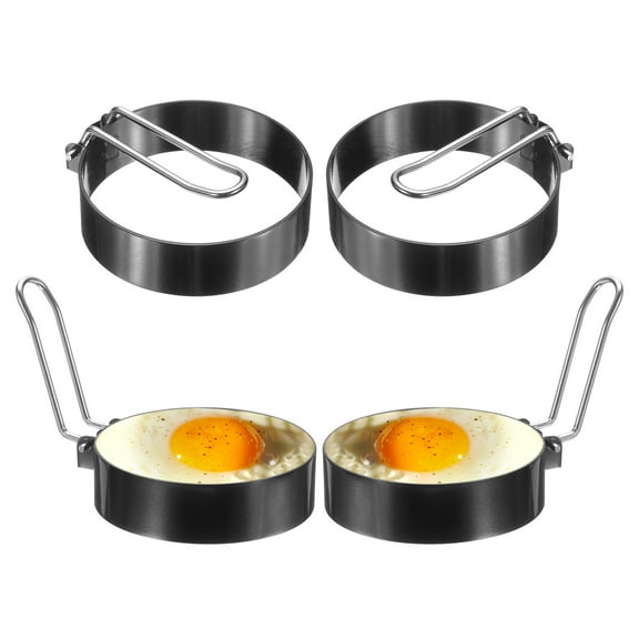 Uxcell 4Pcs Egg Rings 3" Stainless Steel Nonstick Pancake Cooking Ring for Griddle Frying Eggs Sandwich Omelets Breakfast