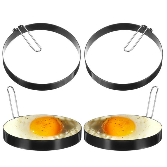 Uxcell 4Pcs Egg Rings 6" Stainless Steel Nonstick Pancake Cooking Ring for Griddle Frying Eggs Sandwich Omelets Breakfast