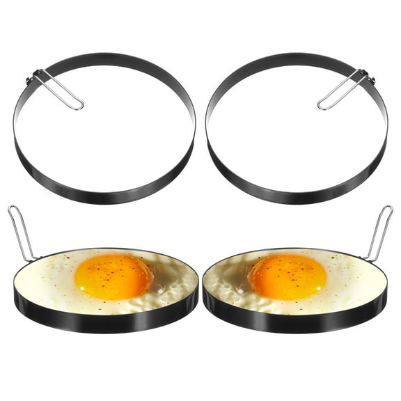 Uxcell 4Pcs Egg Rings 7.8" Stainless Steel Nonstick Pancake Cooking Ring for Griddle Frying Eggs Sandwich Omelets Breakfast