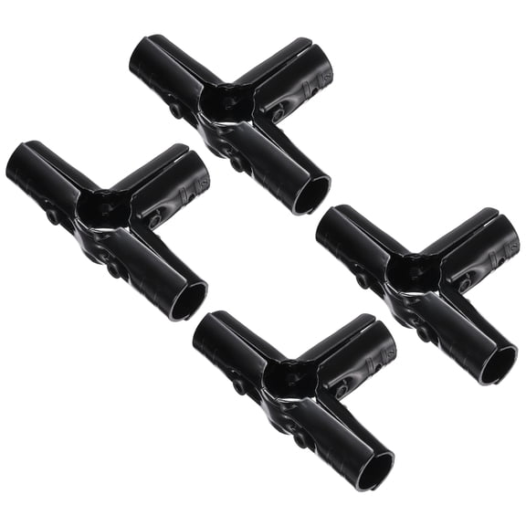 Uxcell 4Pcs End Rail Clamps 1-1/8" Carbon Steel Electrophoretic 4-Ways Pipe Clamp 4-Ways Chain Link Fence End Rail Clamps for 1-1/8" OD Pipe with Bolts & Nuts for Fences Handrails, Black