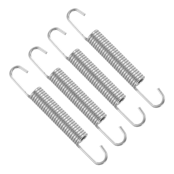 Uxcell 4Pcs Extension Spring, Stainless Steel Small Springs with Dual Hook Mechanical Compression Spring for Home Furniture Repair 1.5mm Wire Dia x 9mm OD x 78mm Length