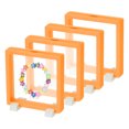 thumbnail image 1 of Uxcell 4Pcs Floating Display Case, 4.3 Inch Plastic Challenge Coin Display Stand Holder Frames Transparent PE Jewelry Storage Box for Necklace Medal Medallion Stamps, Orange/White, 1 of 6