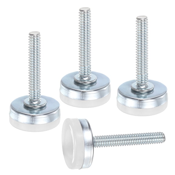 Uxcell 4Pcs Furniture Leveling Feet, 1/4"-20 x 1" x 1" Adjustable Metal Furniture Feet Levelers, Non-Slip Screw in Threaded Table Leg Levelers for Sofa, Chair, Cabinet, Table
