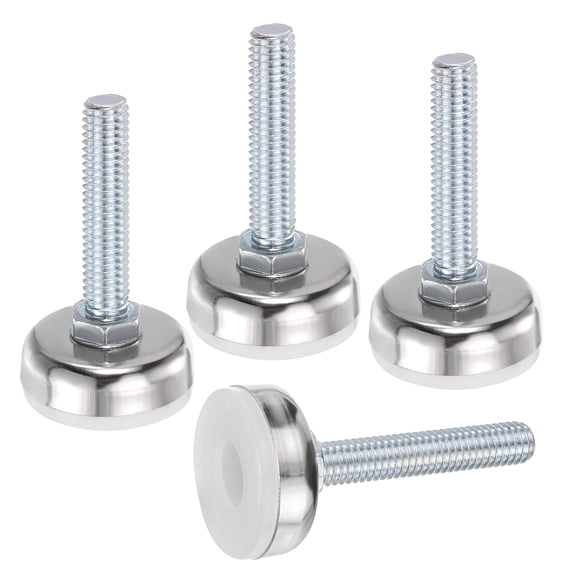 Uxcell 4Pcs Furniture Leveling Feet, 3/8"-16 x 1.5" x 1.4" Adjustable Metal Furniture Feet Levelers, Non-Slip Screw in Threaded Table Leg Levelers for Sofa, Chair, Cabinet, Table