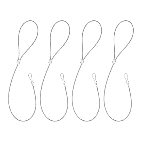 Uxcell 4Pcs Gate Latch Cable Pull, 11 Inch Stainless Steel Adjustable Gate Latch Pull String Fence Gate Lock Opener for Fences, Silver