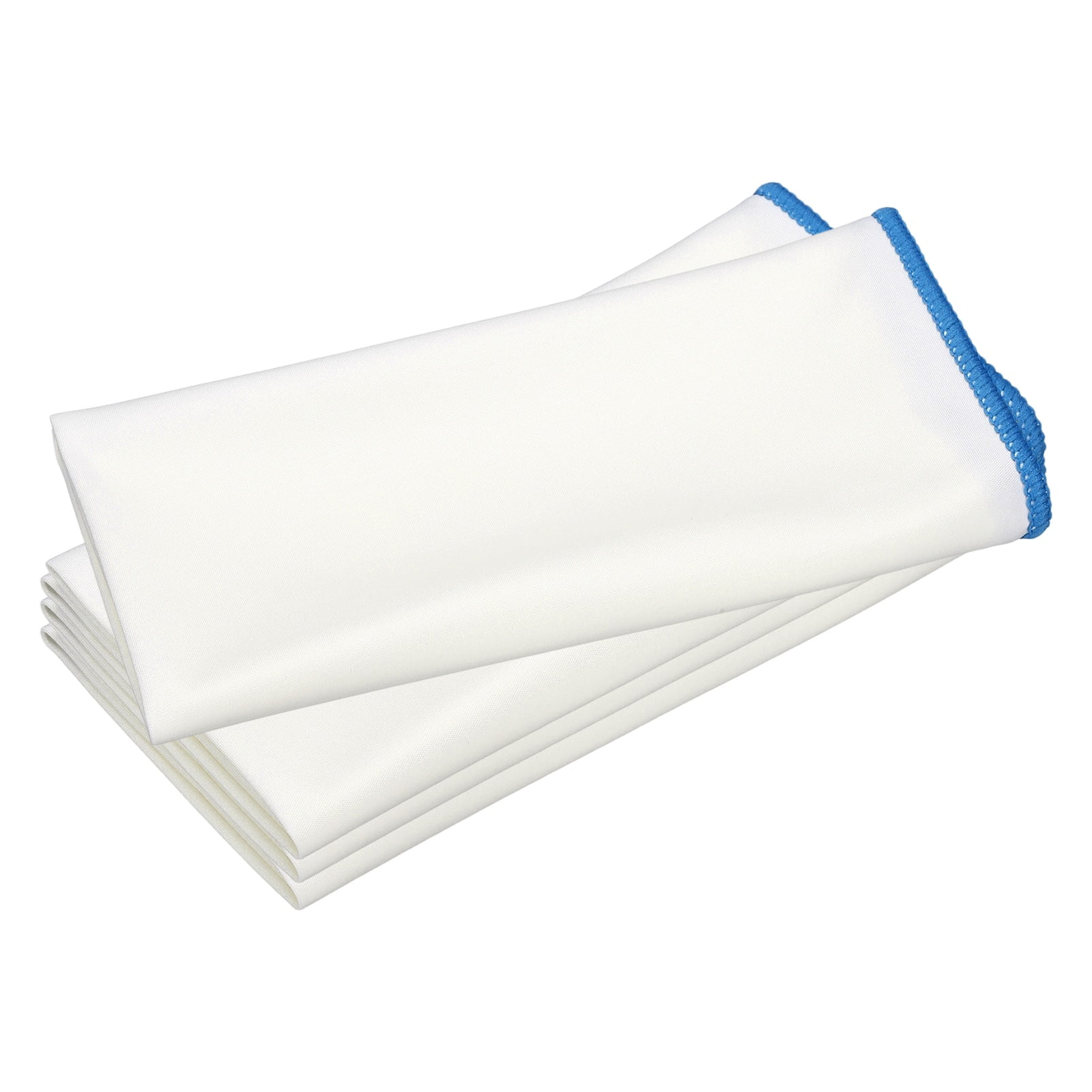 Uxcell 4Pcs Glass Polishing Cloth, 23.6x15.7" Microfiber Cleaning Cloths Lint & Streak Free Quickly Drying Towels for Glassware, Cars, Glasses, Phone Screens, Sunglasses, Blue & White
