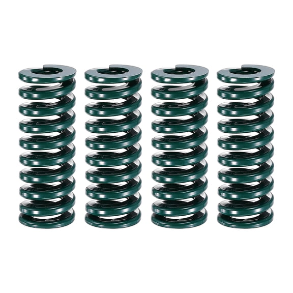 Uxcell 4Pcs Green Compression Spring 3/4" OD 2 Length, Alloy Steel Flat Wire, Die Spring Compression for Industrial Moulds Automotive Precision Equipment, 0.1350.165" Coil Wire