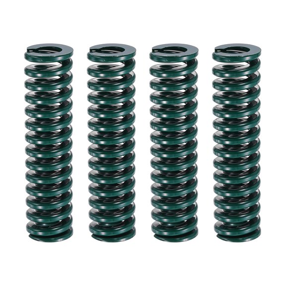 Uxcell 4Pcs Green Compression Spring 3/4" OD 3 Length, Alloy Steel Flat Wire, Die Spring Compression for Industrial Moulds Automotive Precision Equipment, 0.1350.165" Coil Wire