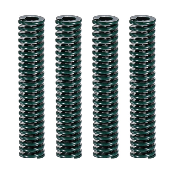 Uxcell 4Pcs Green Compression Spring 3/8" OD 2 Length, Alloy Steel Flat Wire, Die Spring Compression for Industrial Moulds Automotive Precision Equipment, 0.0590.08" Coil Wire