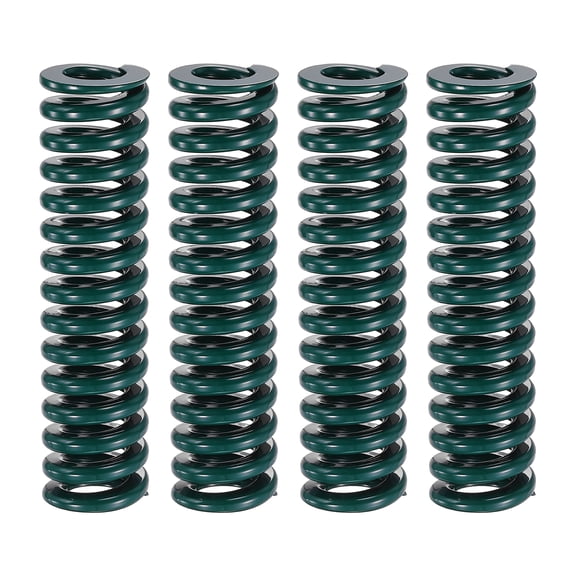 Uxcell 4Pcs Green Compression Spring 5/8" OD 2.5 Length, Alloy Steel Flat Wire, Die Spring Compression for Industrial Moulds Automotive Precision Equipment, 0.110.126" Coil Wire