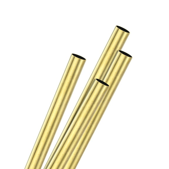 Uxcell 4Pcs H62 Brass Round Tube, 5mm OD 0.2mm Thick 250mm Length Straight Pipe Tubing for Construction/Machining/DIY Crafting, Metal Straight Pipe