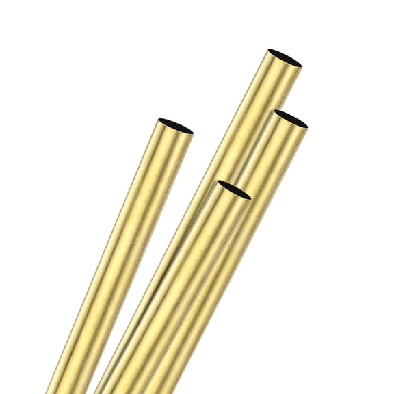 Uxcell 4Pcs H62 Brass Round Tube, 8mm OD 0.2mm Thick 300mm Length Straight Pipe Tubing for Construction/Machining/DIY Crafting, Metal Straight Pipe