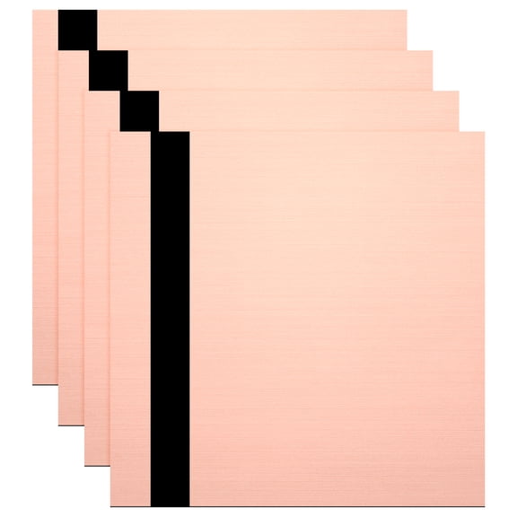 Uxcell 4Pcs Laser Engraving Sheet, 11.8x11.8" Double Color ABS Plastic Engraved Sheet Material for Plate Custom Craft Name Sign Badge Office Label DIY, Rose Gold/Black