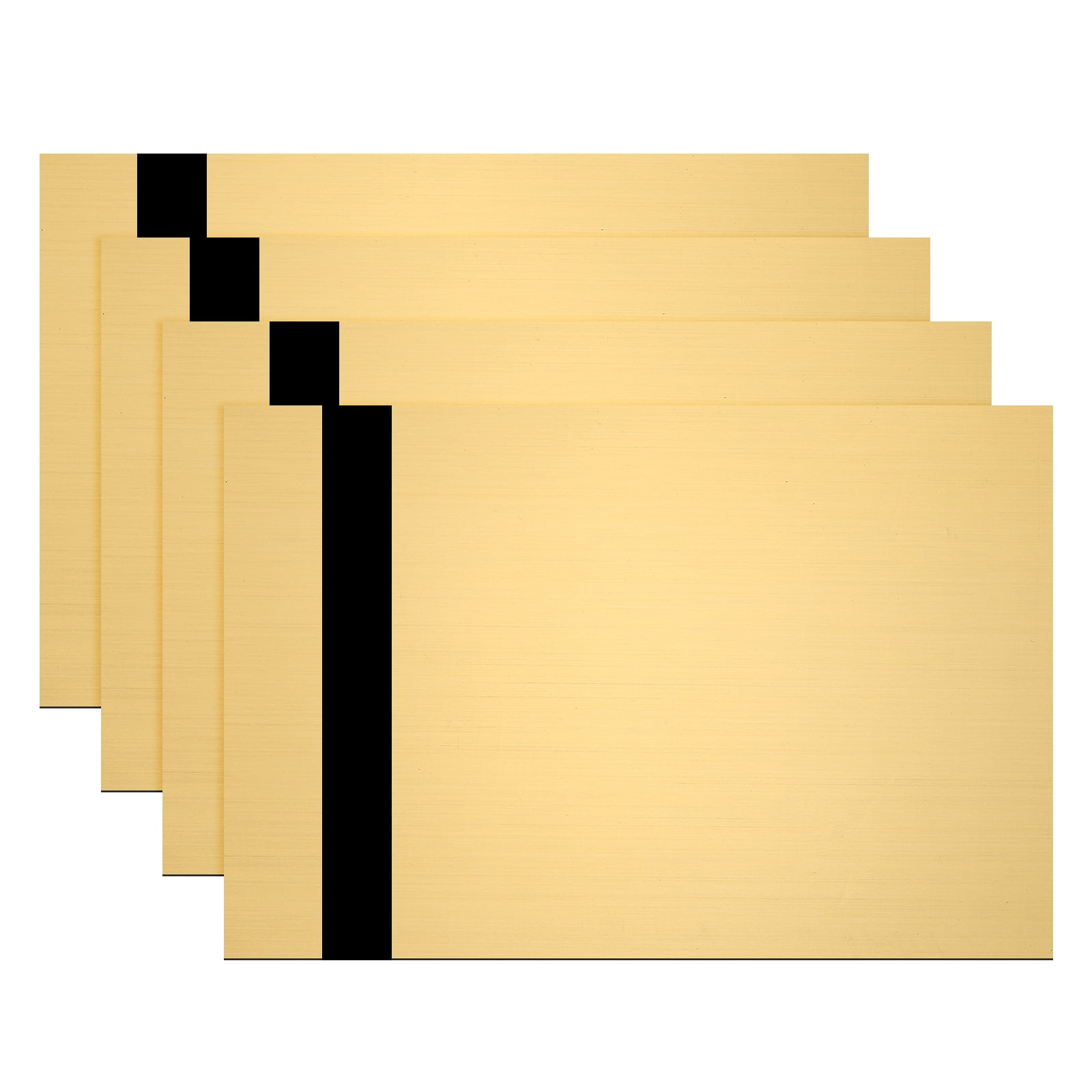 Uxcell 4Pcs Laser Engraving Sheet, 11.8x7.9" Double Color ABS Plastic Engraved Sheet Material for Plate Custom Craft Name Sign Badge Office Label DIY, Brushed Gold/Black