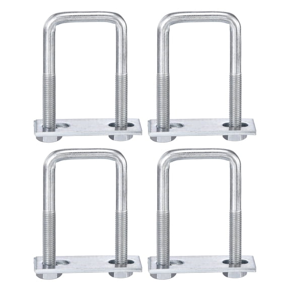 Uxcell 4Pcs Leaf Spring Clamp Kit M8 Square U-Bolts Clamp Fits Leaf Springs Up to 1.4" Wide Locks Leaf Springs with Screws for Better Control of Axle Torque Trailer Truck Boat 3-1/8" L