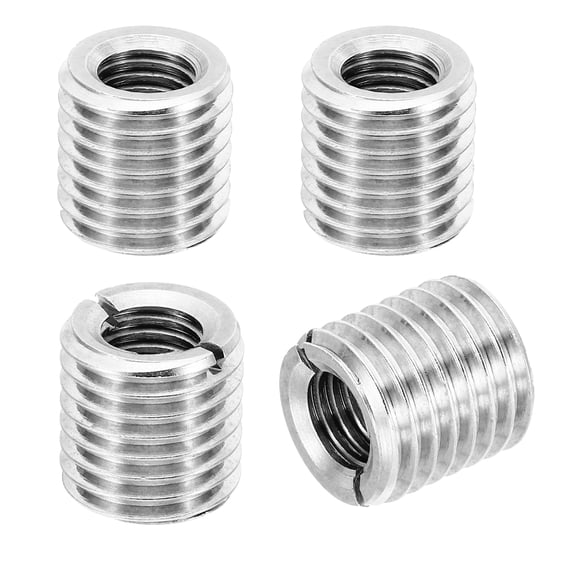 Uxcell 4Pcs M20x M12x20mm Male to Female Stainless Steel Thread Repair Insert, Silver Tone