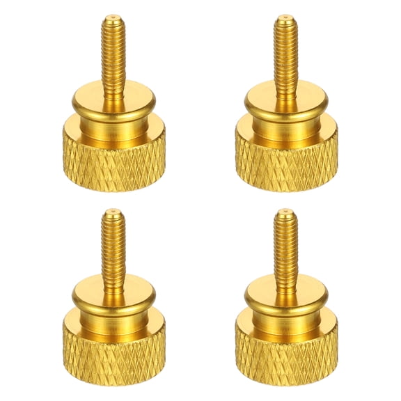 Uxcell 4Pcs M3x10 12x20mm(ODxH) Aluminum Thumb Screws for Pc Side Panel, Golden