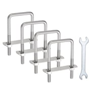 Uxcell 4Pcs M8 U-Bolts, Square Bend U Bolts with Nuts Frame Plate Washers and Wrench for Trailers 2"51mm Inner Width 3.94"100mm Length