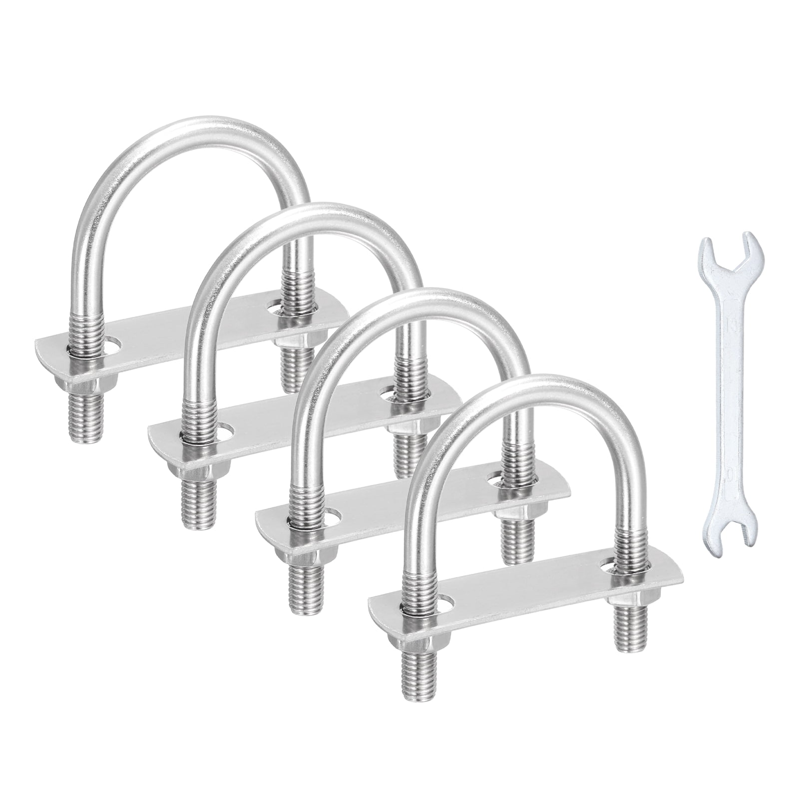 Uxcell 4Pcs M8 U-Bolts, Stainless Steel 1.77In(45mm) Inner Width 2.75In(70mm) Long