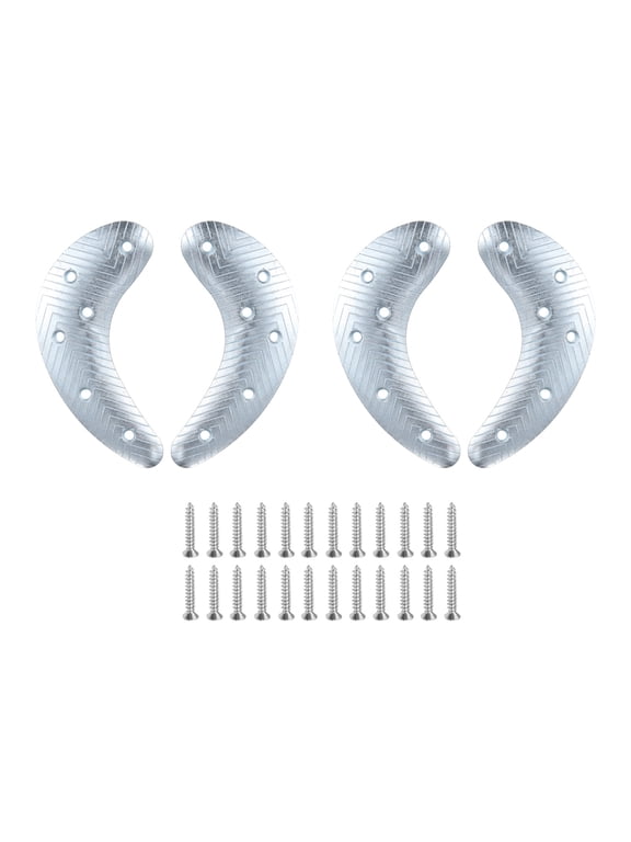 4Pcs Metal Heel Plates Heel Guard Repair Pad Moon with Screw Nails for Shoes and Boot Replacement