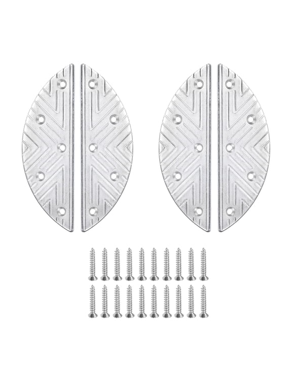 4Pcs Metal Heel Plates Heel Repair Pad with Screw Nails for Shoes and Boot Replacement