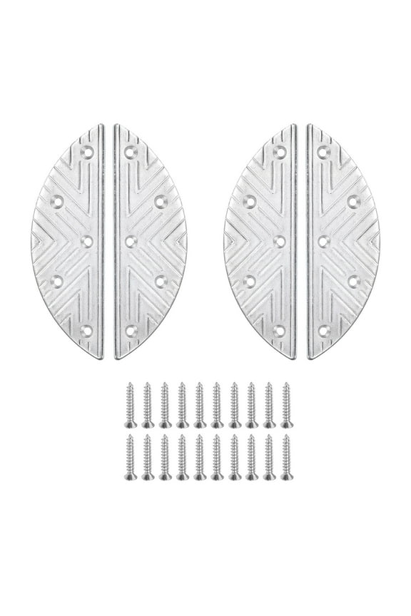 4Pcs Metal Heel Plates Heel Repair Pad with Screw Nails for Shoes and Boot Replacement