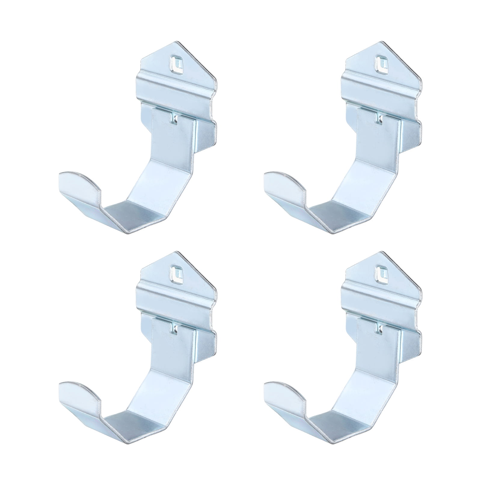 Uxcell 4Pcs Metal Square Peg Board Hooks, 2.6" Heavy Duty Square Hole Peg Hook for 3/8" Spaced Pegboards, Silver