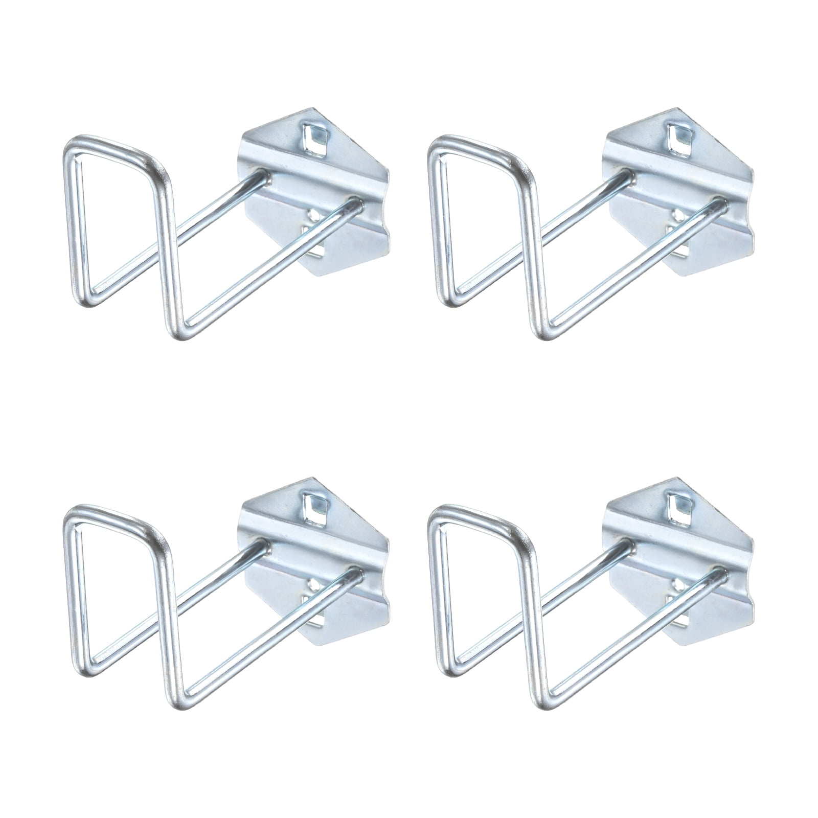 Uxcell 4Pcs Metal Square Peg Board Hooks, 4.1" Heavy Duty Square Hole Peg Hook for 3/8" Spaced Pegboard, Silver