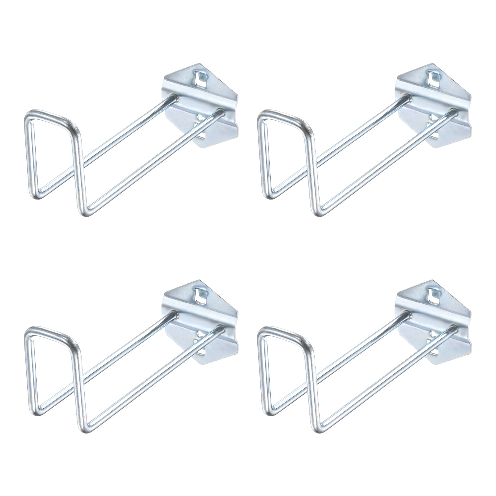 Uxcell 4Pcs Metal Square Peg Board Hooks, 6.1" Heavy Duty Square Hole Peg Hook for 3/8" Spaced Pegboards, Silver