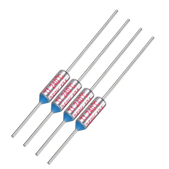 Uxcell 4Pcs Metal Temperature Thermal Fuse 240C/464F 10A 250V Cutoff Thermal Fuse for Motor Transformer Electric Industrial Home Appliance