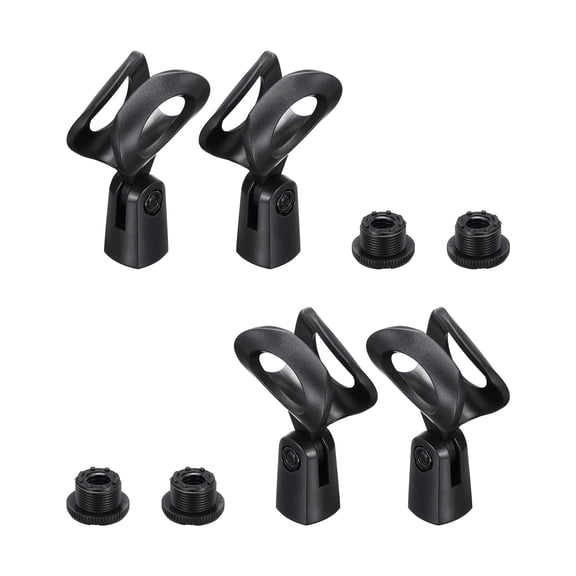 Uxcell 4Pcs Microphone Clips Adjustable Mic Holder Flexible Wireless Mic Stand Adapter for Handheld Mics with 5/8" Male to 3/8" Female Screw Adapter