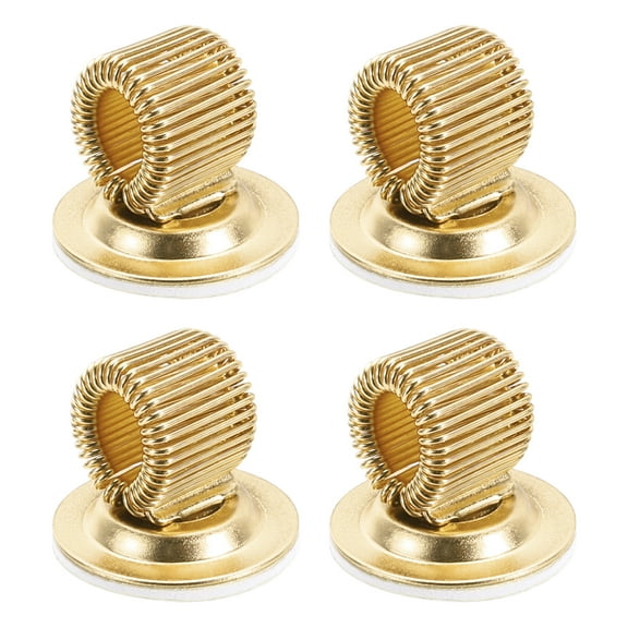 Uxcell 4Pcs Pen Holder Clip, Metal Pen Clip Holder Loop Pen Organizer with Rotatable Spring Loop, Gold Tone