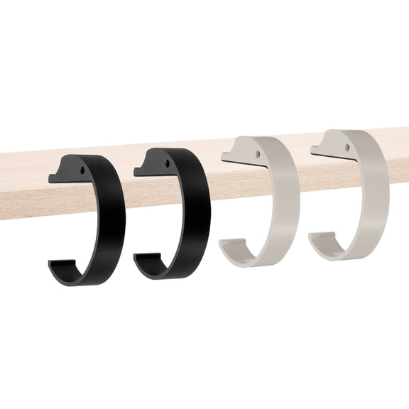 Uxcell 4Pcs Purse Hook for Table, Aluminum Non-Slip Nail Free Heavy Duty Bag Holder for Backpack, Black/Gray