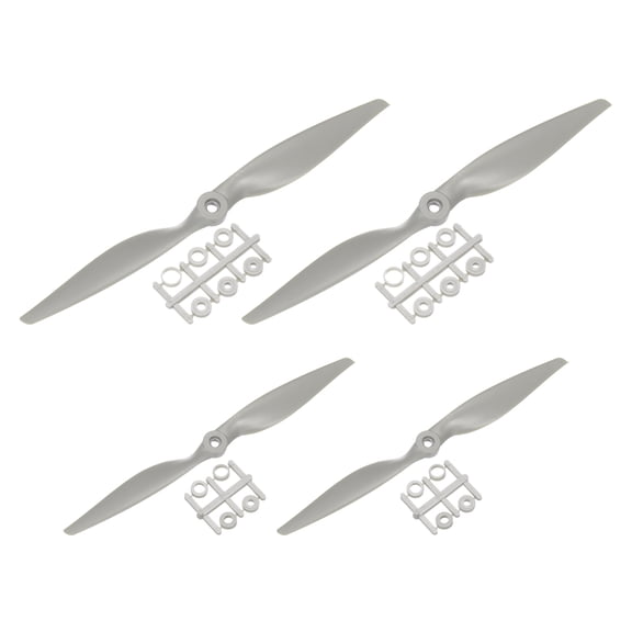 Uxcell 4Pcs RC Propellers 2 Vane Blades Props 5x5", 11x55" Grey with Adapter Rings