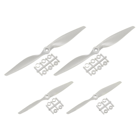 Uxcell 4Pcs RC Propellers 2 Vane Blades Props 6x4", 11x7" Grey with Adapter Rings