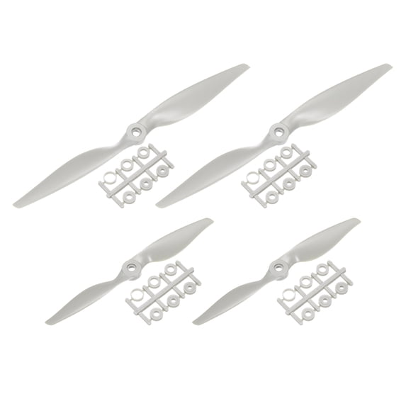 Uxcell 4Pcs RC Propellers 2 Vane Blades Props 8x4", 11x55" Grey with Adapter Rings